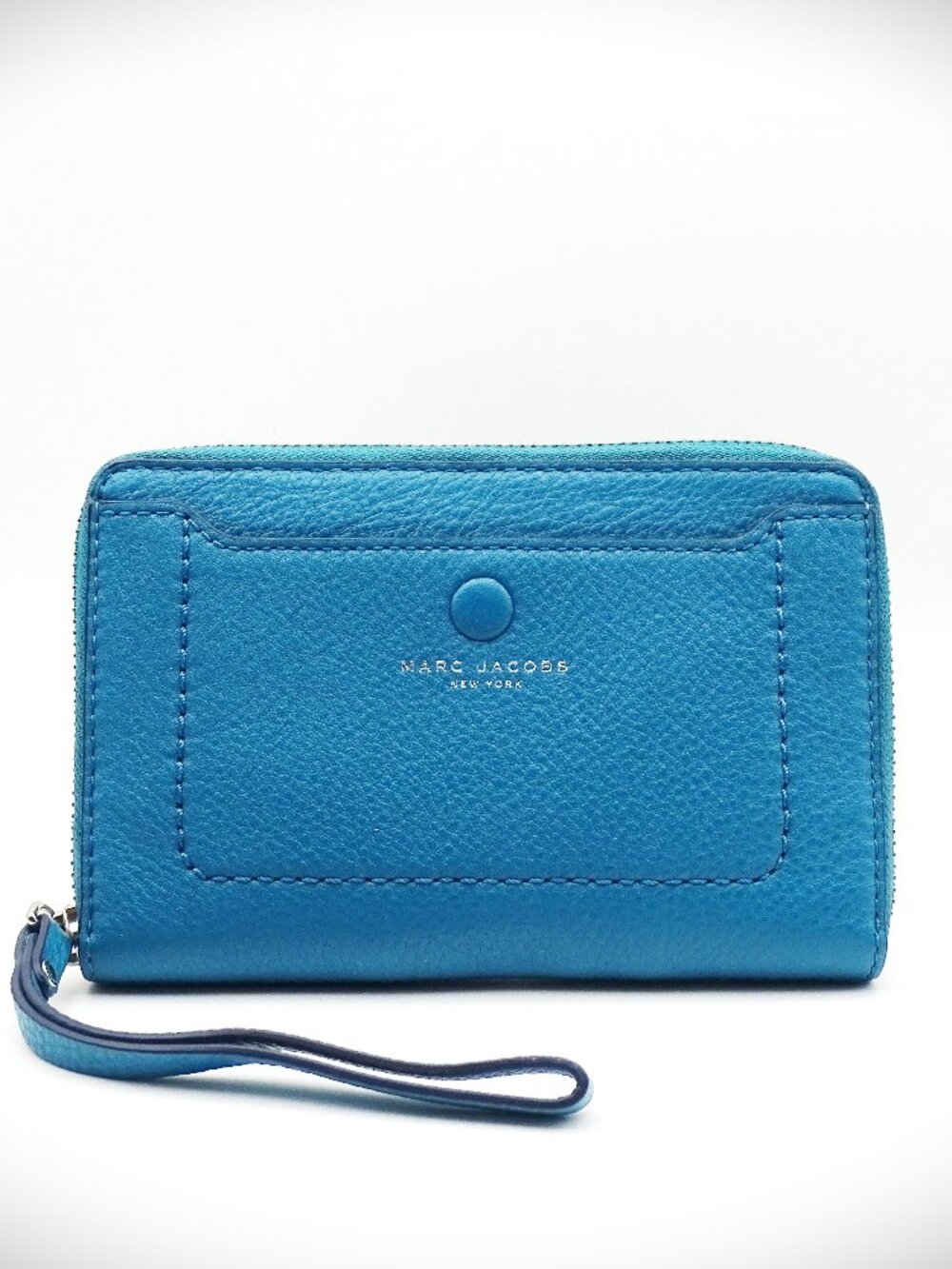 MARC JACOBS NWT Empire City Blue Leather Zip Around Wristlet/Wallet